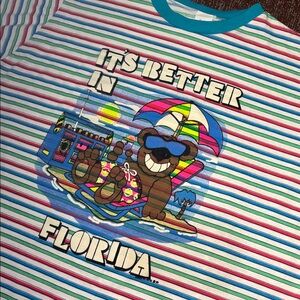 RARE!! 1990 “It’s better in Florida” vintage striped neon graphic mumu pajamas